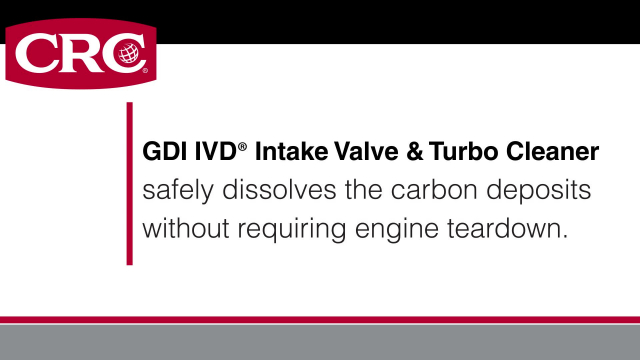How to Clean Your GDI Engine with CRC® GDI IVD® Intake Valve & Turbo Cleaner Tips about GDI engines and how to use GDI IVD® Intake Valve & Turbo Cleaner.