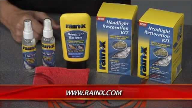 Rain-X® Headlight Restoration Cleaning foggy headlights with Rain X Over time, headlight lenses become oxidized rendering them hazy and yellow. This creates headlights to shine less brightly which is extremely dangerous for you and other drivers on the road. So instead of taking that risk, you could use products that are specifically for cleaning foggy headlights. The Rain X Headlight Restoration Kit provides a deep clean to cloudy, car headlights with the use of a specially designed polish and sealant.