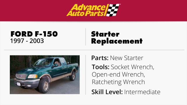 F-150 Starter Replacement Learn how to replace a starter on a 1997 - 2003 Ford F-150.