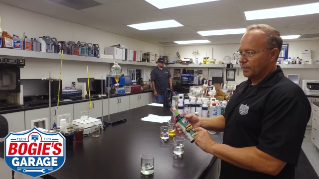 Bogies Garage: Testing Ethanol in the Lab at Lucas Oil On this episode of Bogies Garage, Tom shows us how Lucas Oil Safeguard Ethanol Fuel Conditioner has the ability to stay in suspension in 100% methanol, and has absolutely no separation.