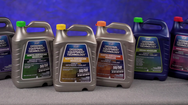 PEAK Original Equipment Technology Coolant Choosing the right coolant is easy with this complete line of PEAK OET Antifreeze and Coolant, PEAK OET uses color coded bottles and labels that match the OE color requirement.  Eliminating the guesswork and leaving you feeling confident you are using the right coolant for your vehicle.