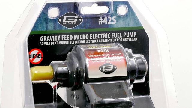 Benefits of Mr. Gasket Micro Electric Fuel Pumps 12-volt electric diesel fuel transfer pump is safe for diesel fuel use. Simple 2 wire design, self priming, includes 100 micron in line filter. 4-7psi 35GPH, small universal design allows easy set and installation anywhere. Solid state worry free electronics, 12 volt negative ground systems only.

Product Features:

Solid-state worry free electronics
Internal pressure regulating
Universal design allows for easy installation
No diaphragms or mechanical parts to wear out
They make an excellent fuel transfer pump