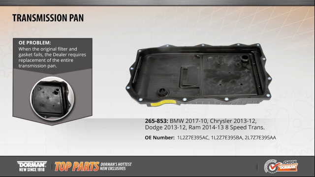 Dorman Transmission Oil Pan: Direct Fit, Plastic, 9 Quart 265-853