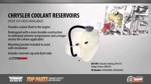Dorman Pressurized Coolant Reservoir: Clear, Plastic, Original
