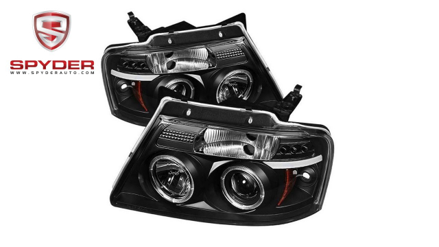 Spyder - Ford F150 04-08 Projector Headlights - Version 2 - LED Halo - LED - Black Spyder - Ford F150 04-08 Projector Headlights - Version 2 - LED Halo - LED ( Replaceable LEDs ) - Black - High H1 (Included) - Low 9006 (Included)