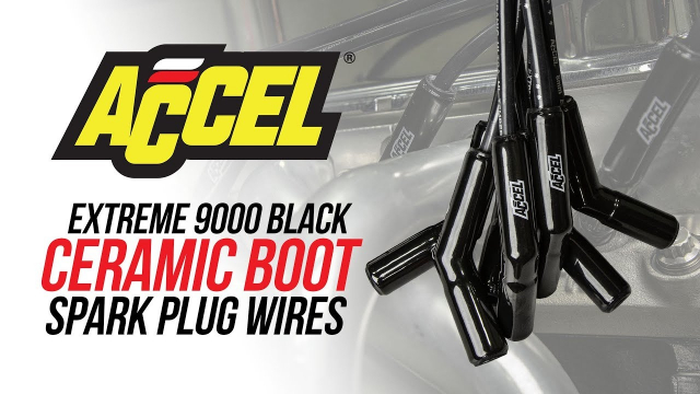 Accel 9070C Spark Plug Wire Set, Extreme 9000 Ceramic, Spiral Core, 8 mm,  Black, Factory Style