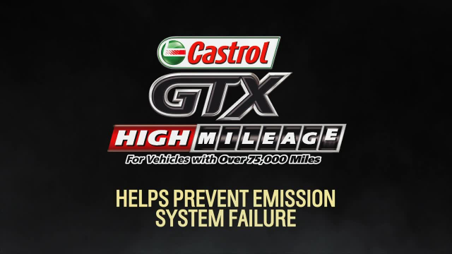 Castrol GTX High Mileage Oil Protect your vehicle from wear and preserve your emissions system with Castrol GTX High Mileage oil for vehicles with over 75,000 miles on them.