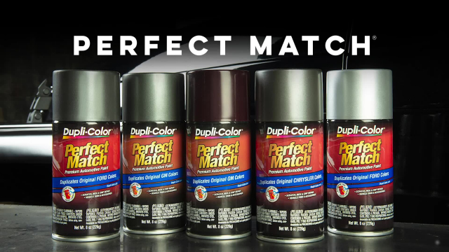 Dupli-Color Perfect Match Video Dupli-Color® Perfect Match™ Premium Automotive Paint is an easy-to-use, high-quality, fast-drying, acrylic lacquer aerosol paint specially formulated to exactly match the color of the original factory applied coating. Ideal for use on all OEM paint surfaces, Perfect Match is available in a complete line of exact-match colors for current and late model import and domestic vehicles, making this product ideal for both small scale vehicle touch-up and for painting vehicle accessories.