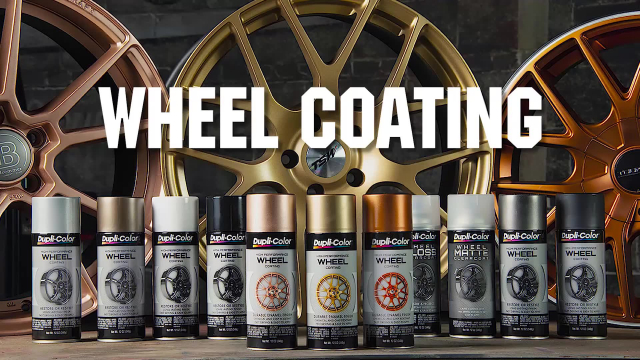 Dupli-Color Wheel Coating How-To Video Customize or dress up worn-out wheels with Dupli-Color® Wheel Coating. This advanced, track-tested, acrylic enamel formula restores original wheel appearance and protects against brake dust, chemicals, cleaning solvents, heat and chipping. Dupli-Color Wheel Coating features a highly durable finish with superior adhesion to steel, aluminum and plastic wheels and wheel coverings.