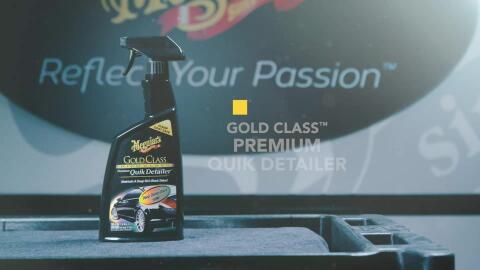Meguiar's Gold Class Premium Quik Detailer Formulated to work especially well on dark colors, Meguiar's Gold Class Premium Quik Detailer is perfect for quickly and gently removing light dust, fingerprints and other fresh contaminants. Our formula is safe and effective on all glossy paints and clear coats (not for use on flat, matte or satin finishes) and leaves an ultra-slick, ultra-dark finish. While this formula does not contain hydrophobic polymers, it's our darkest mist and wipe product, making it perfect for darker vehicles. Makes black cars look blacker!