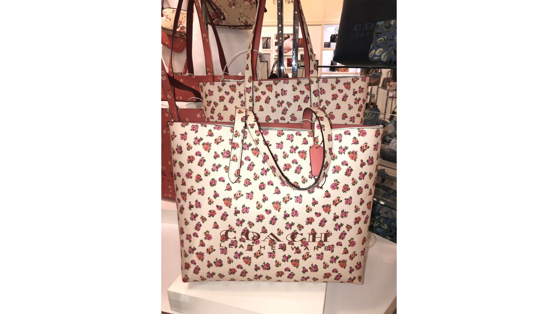 coach floral highline tote