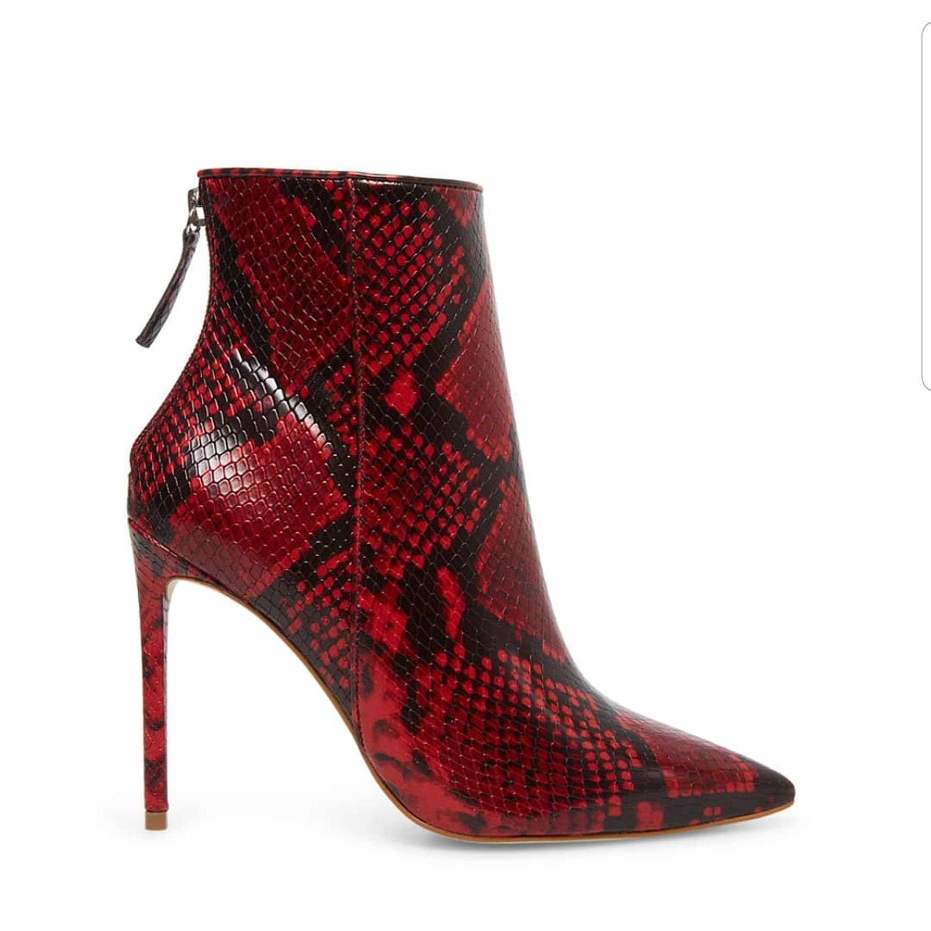 red snakeskin heels