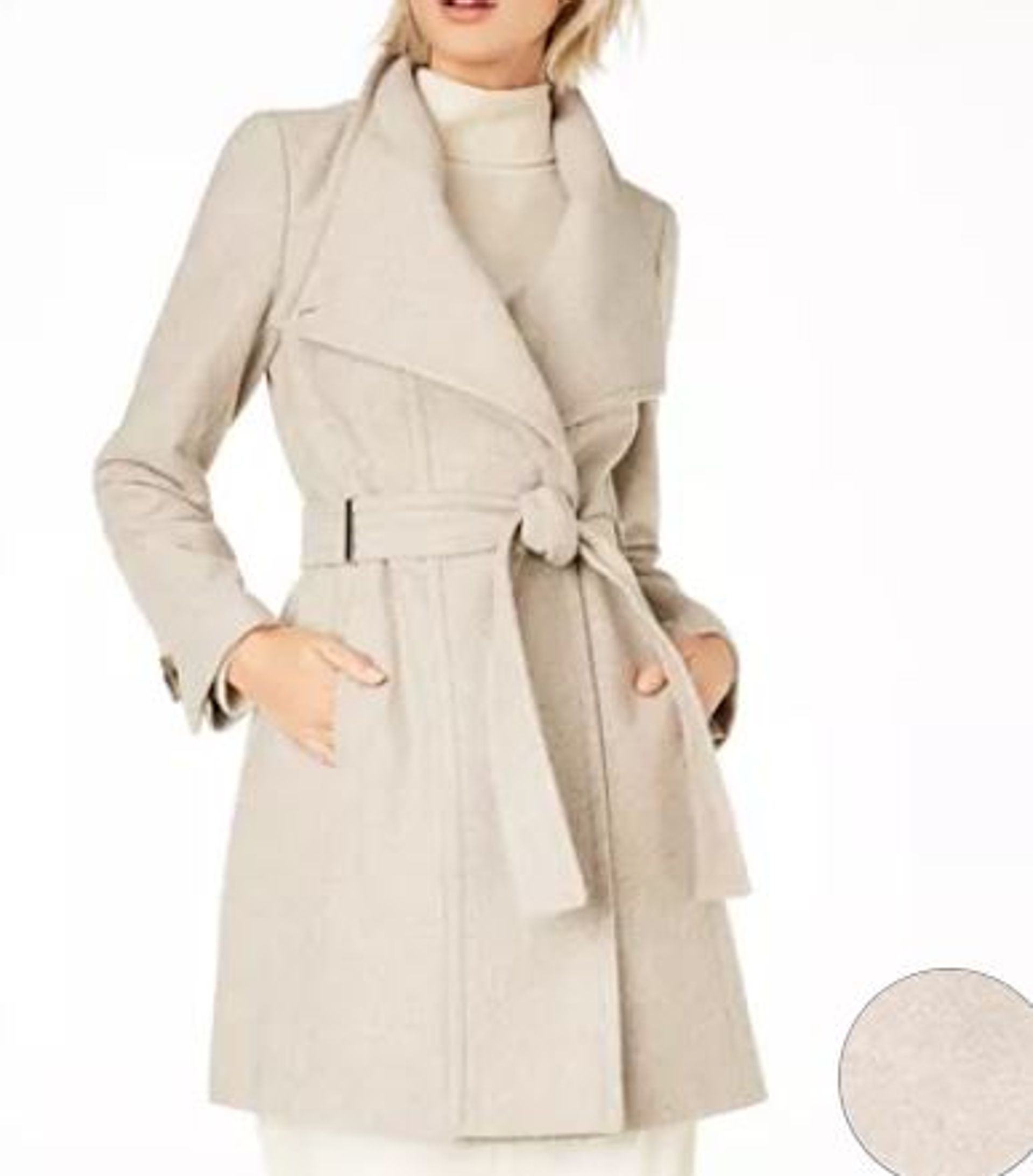 Calvin Klein Belted Toggle Wrap Coat 