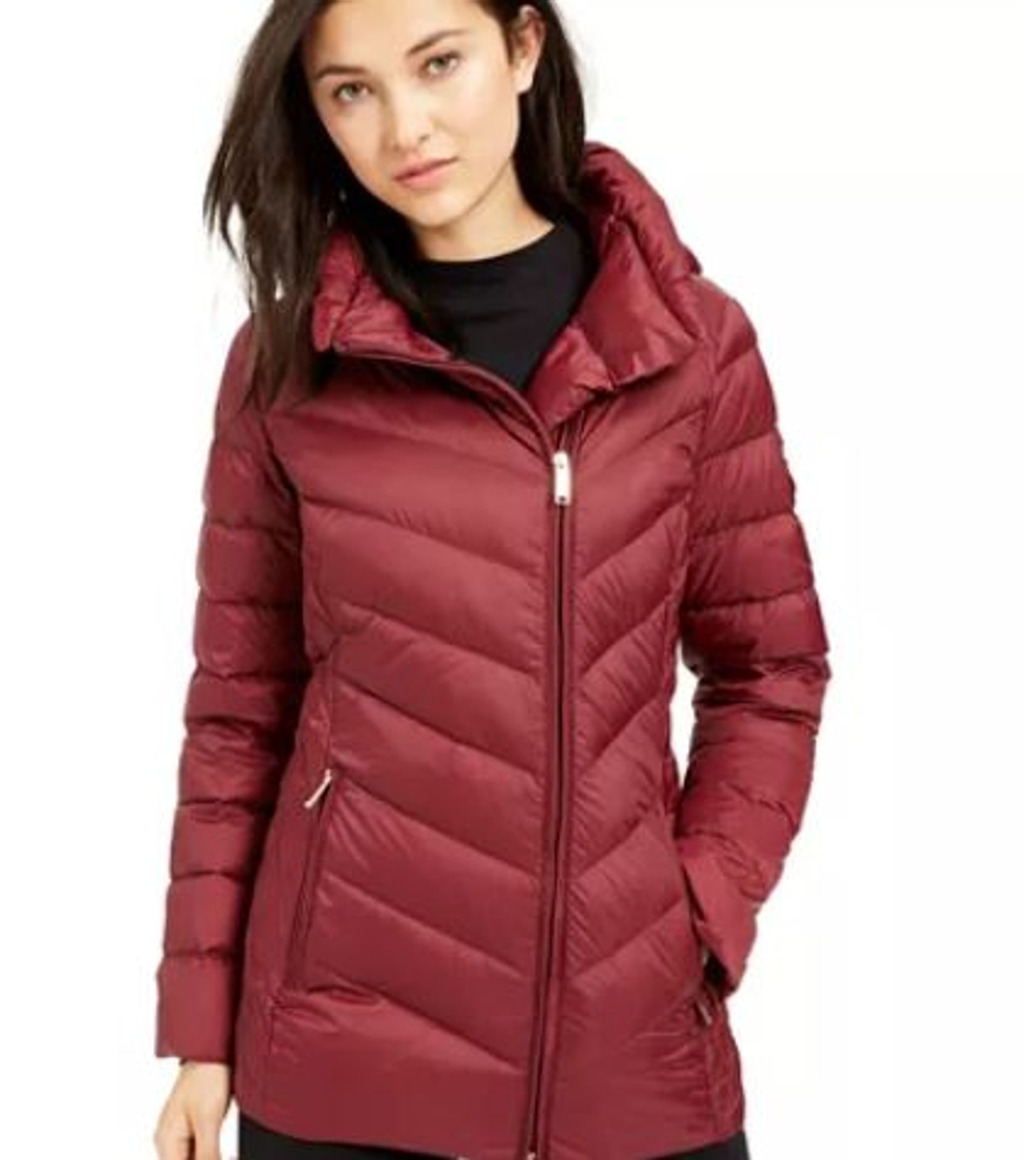 Michael michael kors asymmetrical clearance hooded packable puffer coat