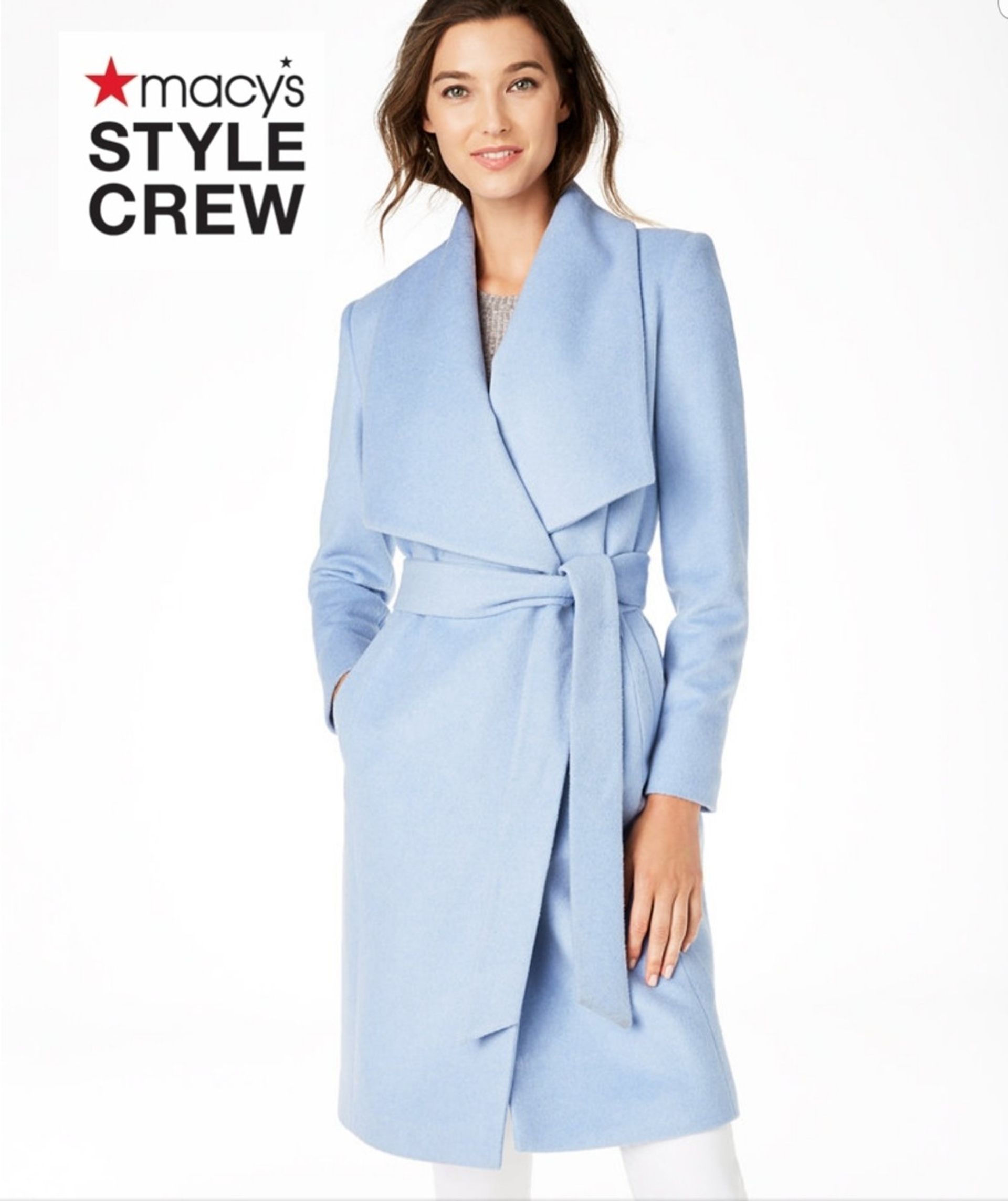 cole haan plus size belted wool wrap coat