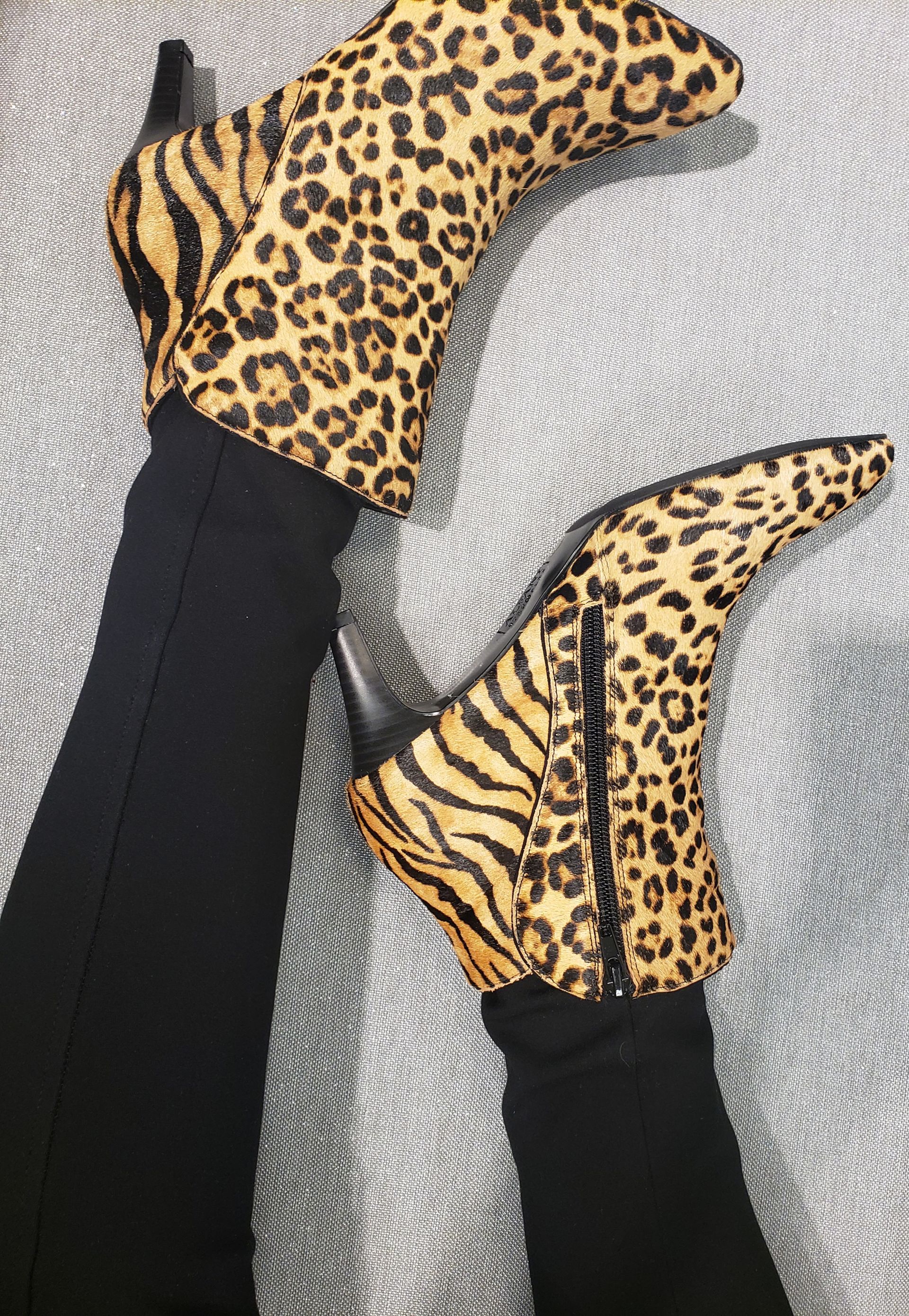 macy's leopard print booties