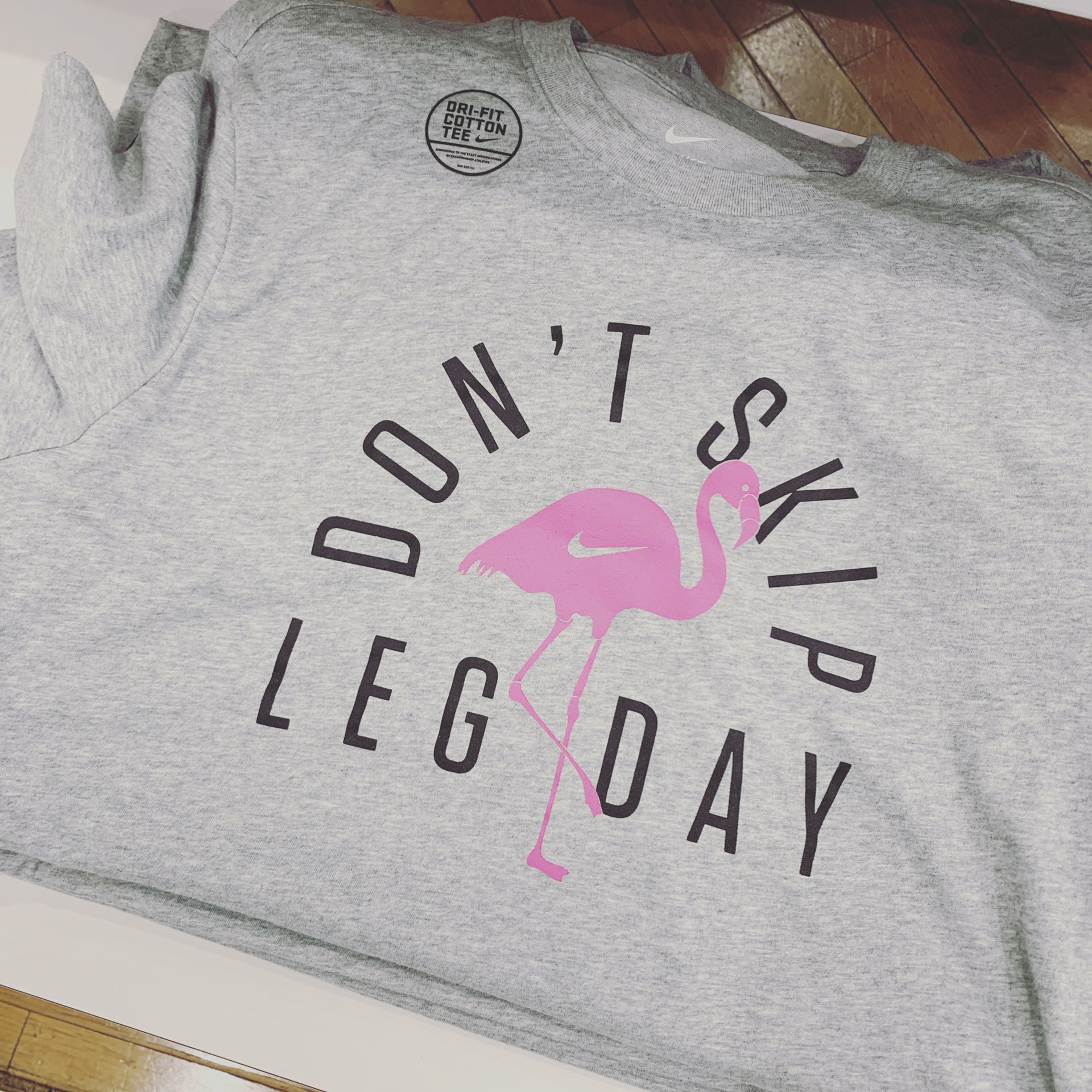 nike dont skip leg day flamingo shirt