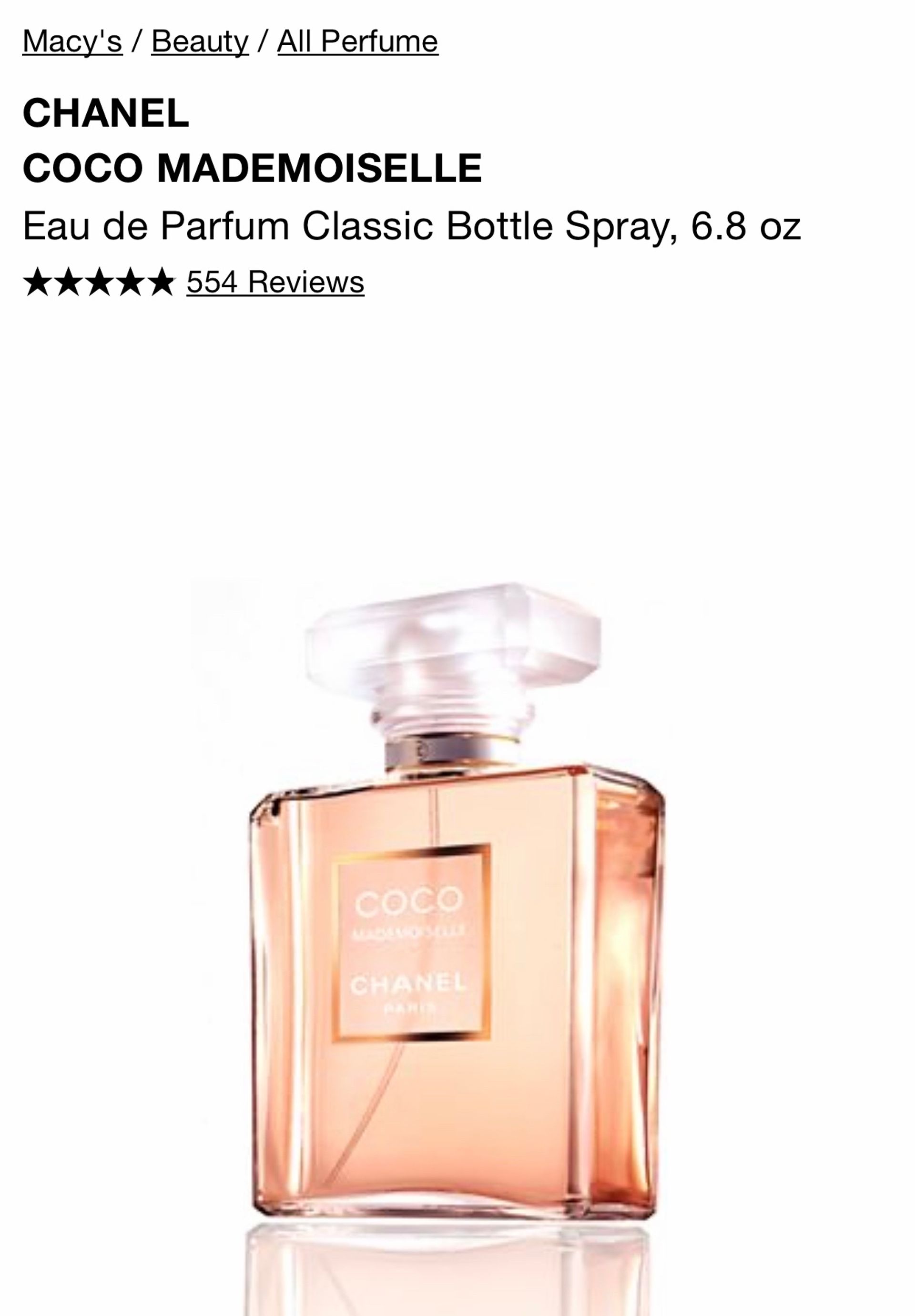 Chanel Coco Mademoiselle Eau De Parfum Classic Bottle Spray 6 8 Oz Macys Style Crew Chanel Coco Mademoiselle Eau De Parfum Classic Bottle Spray 6 8 Oz Macys Style Crew