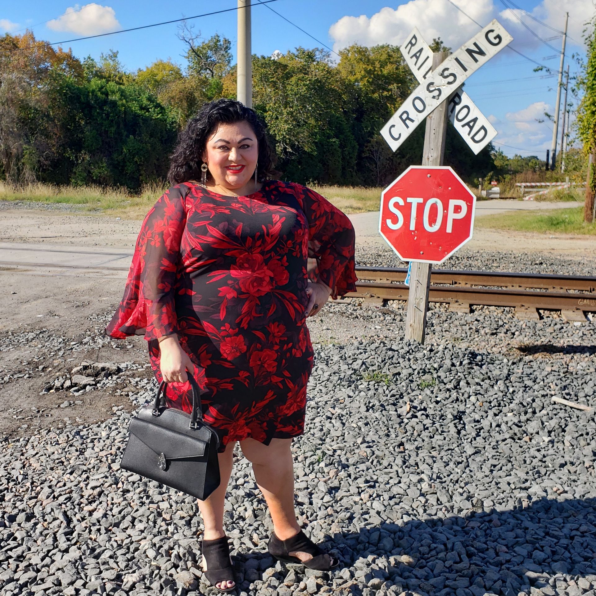 macy's black floral dress