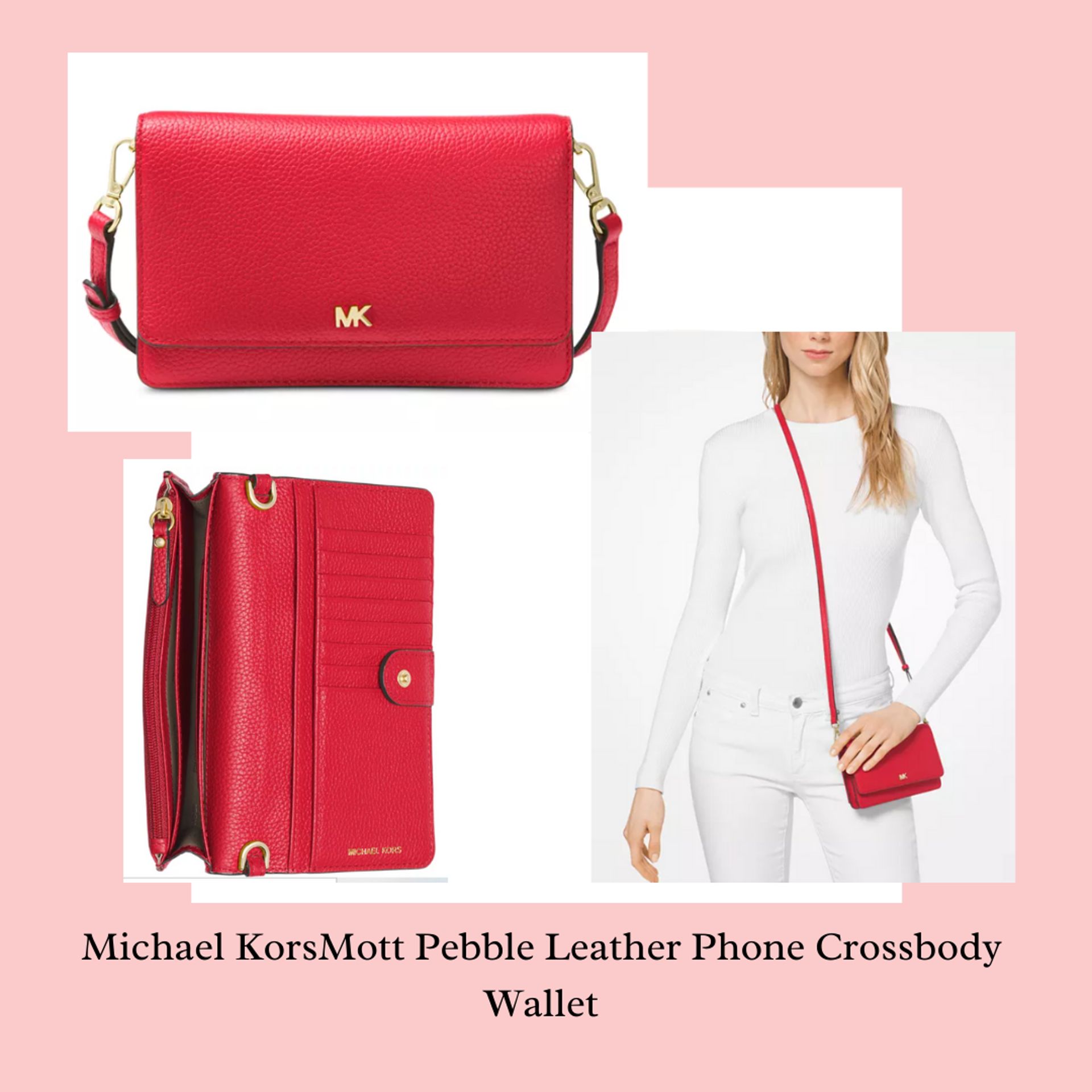 michael kors pebble leather phone crossbody wallet