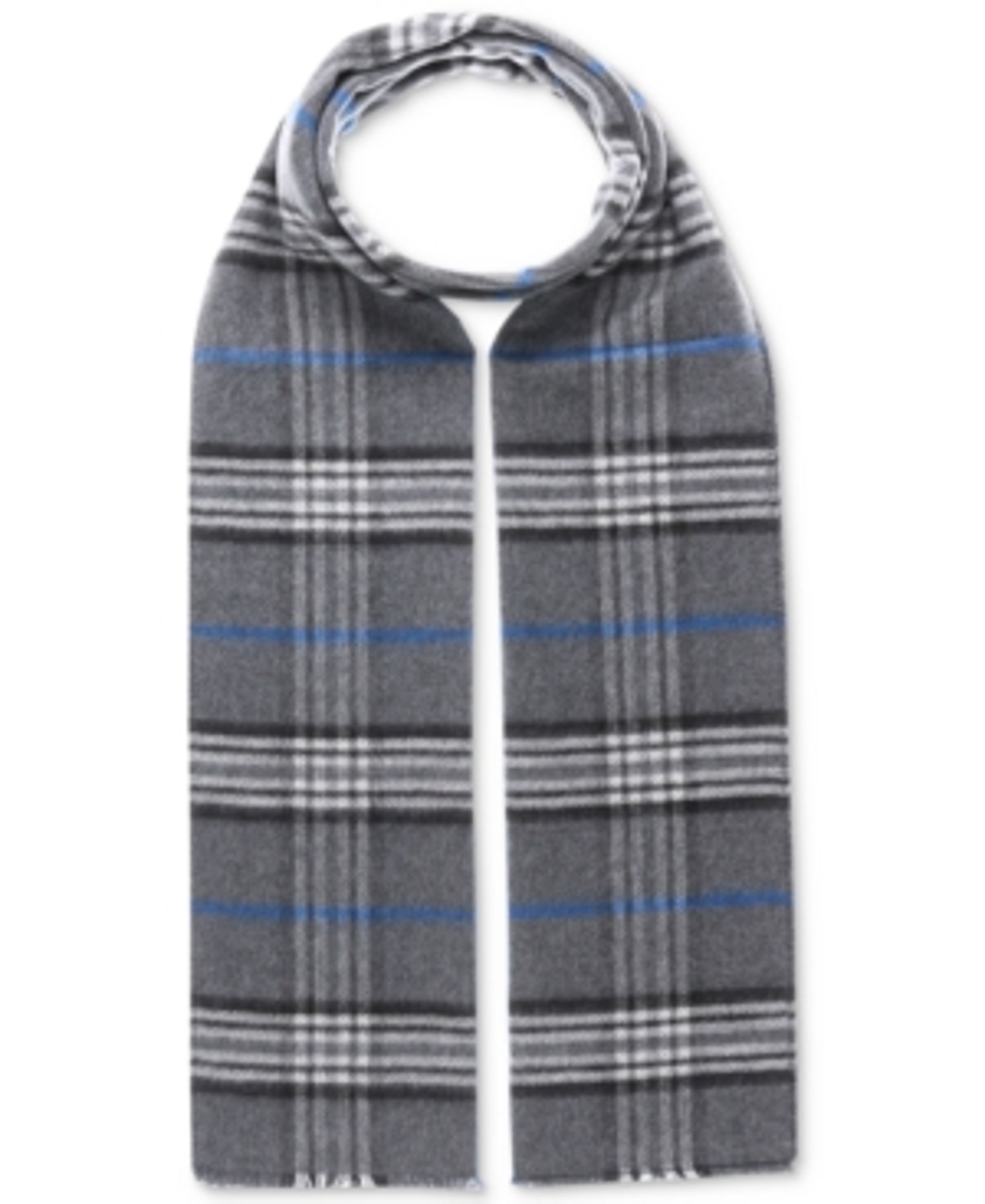 V Fraas Mens Classic Plaid Reversible Scarf Macys Style Crew