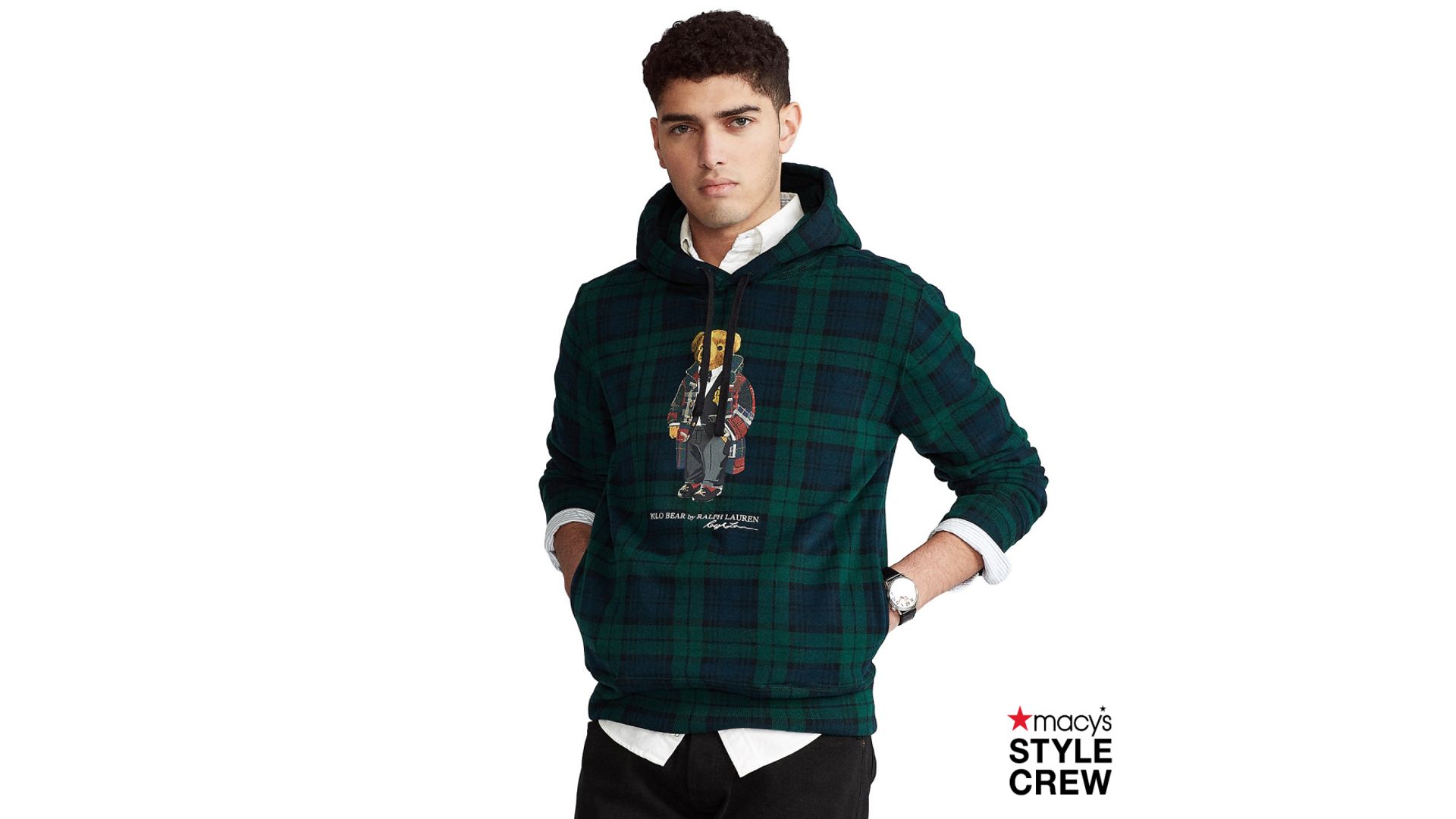 black polo hoodie macy's