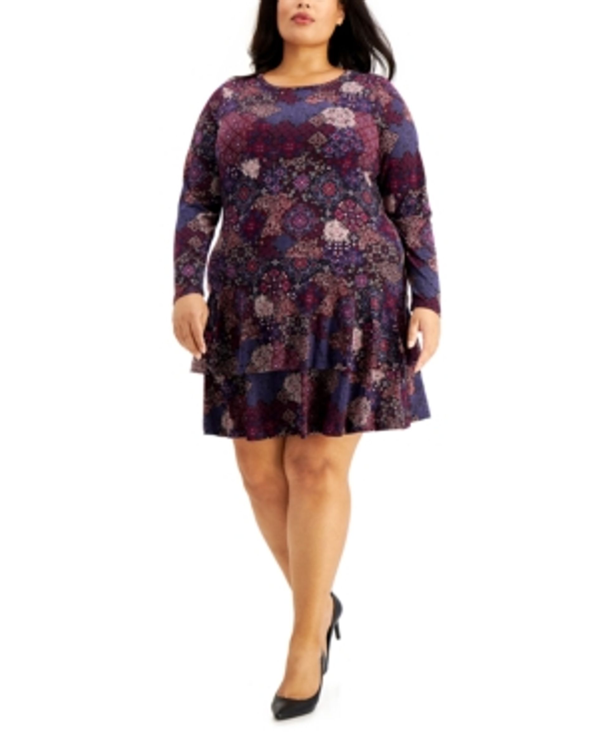macys plus size dresses black