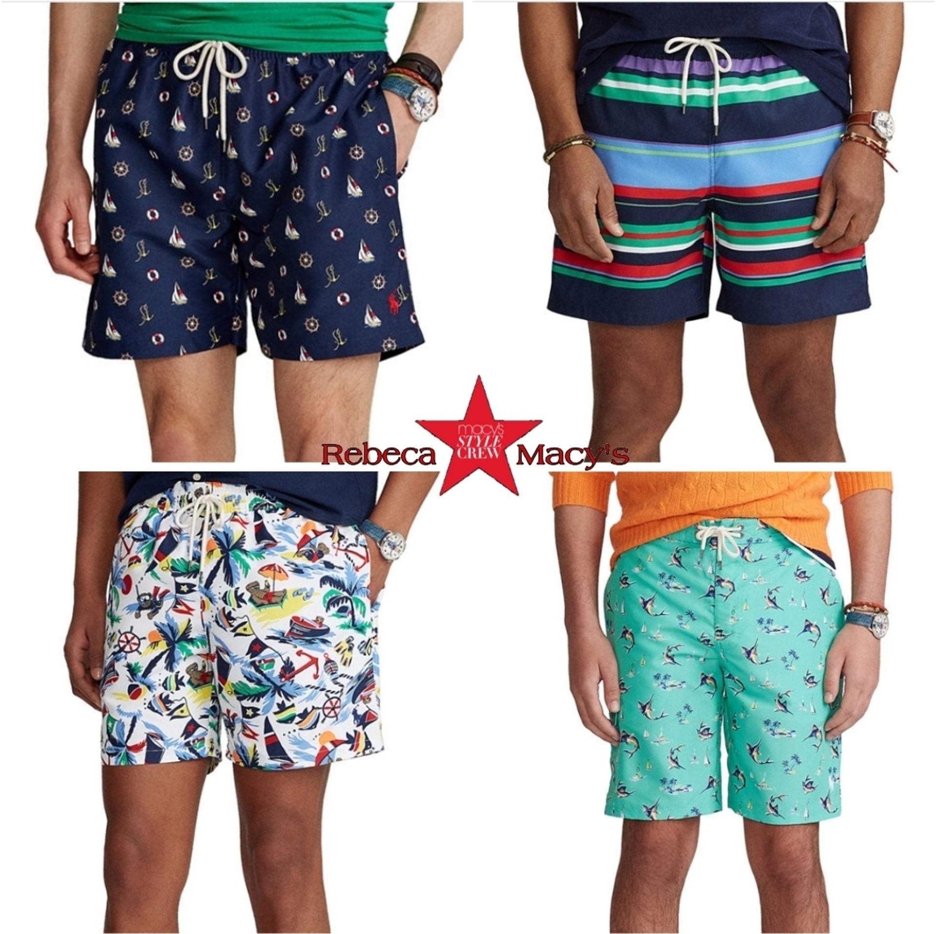 macys polo swim trunks