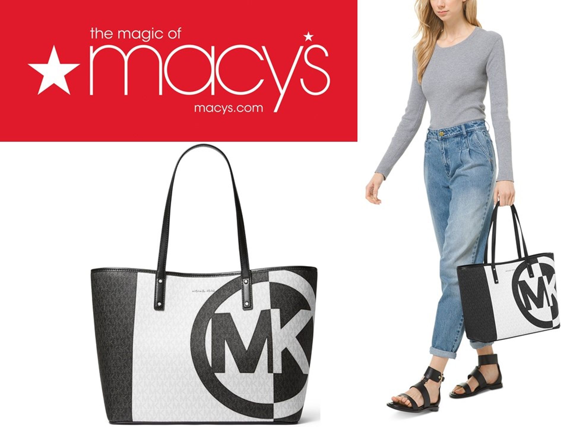 Michael Kors Carter Large Signature Open Tote - Macy's