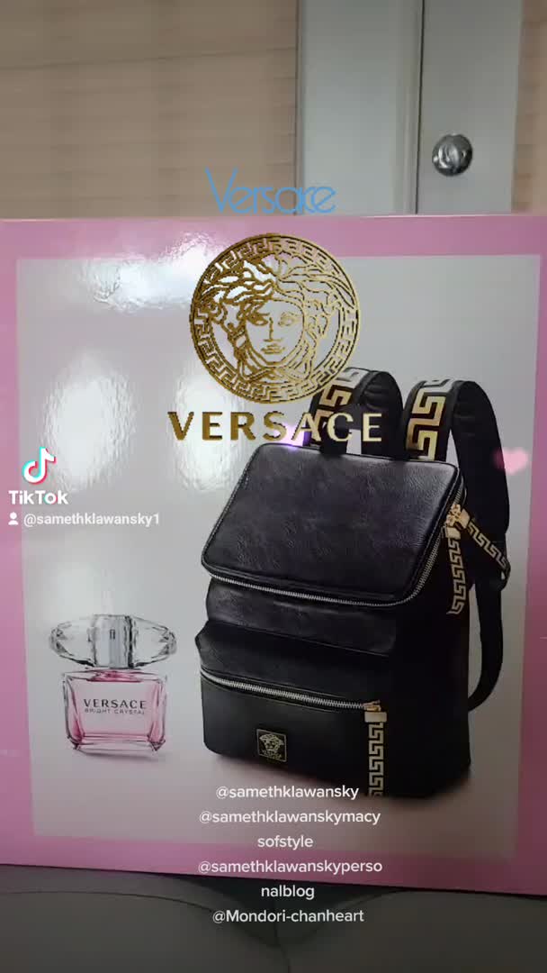 macy's versace bright crystal with backpack