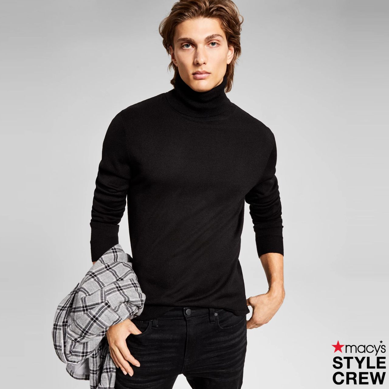 And Now This Men's Solid Turtleneck Sweater
