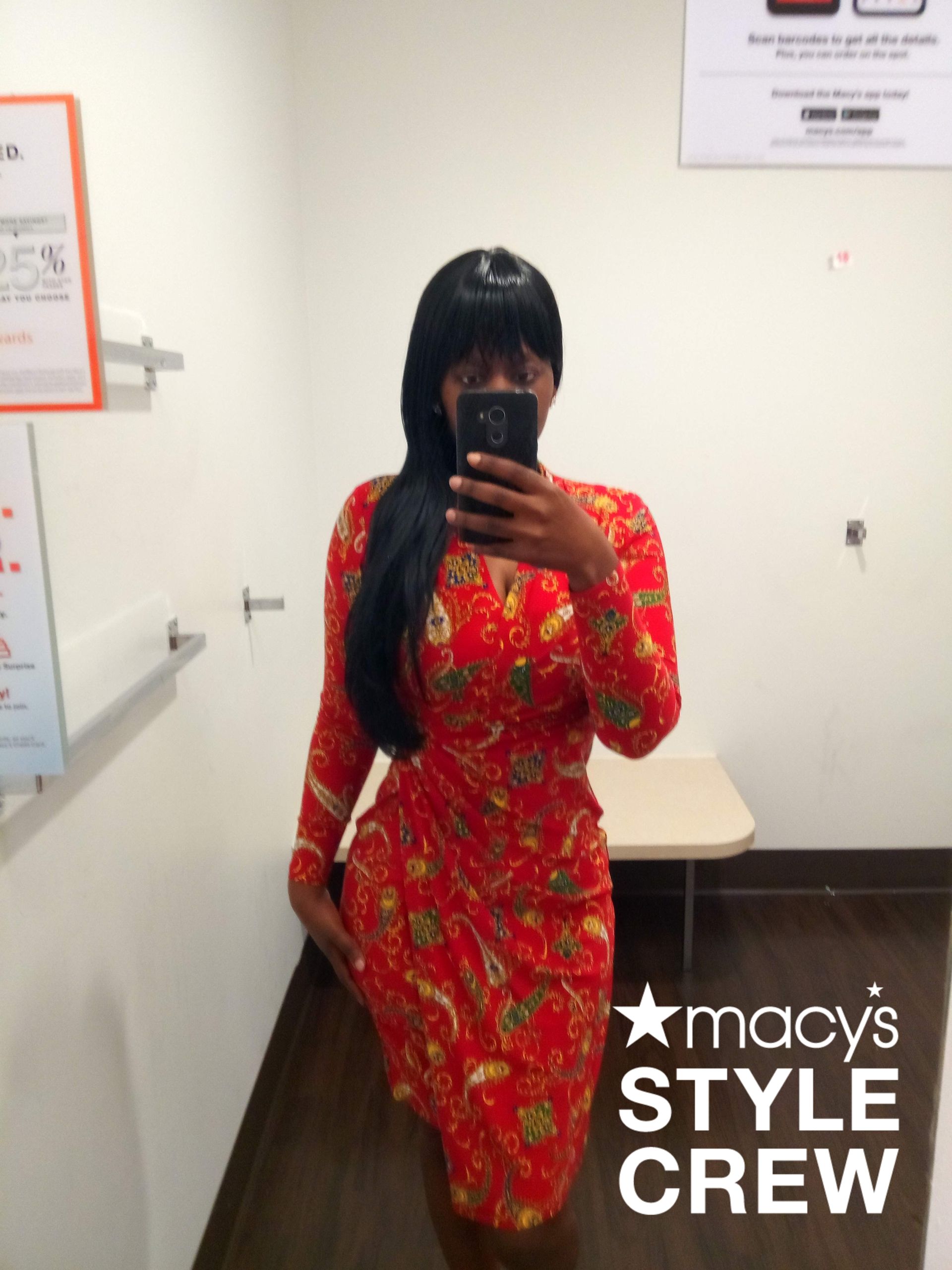 macy's red party dress