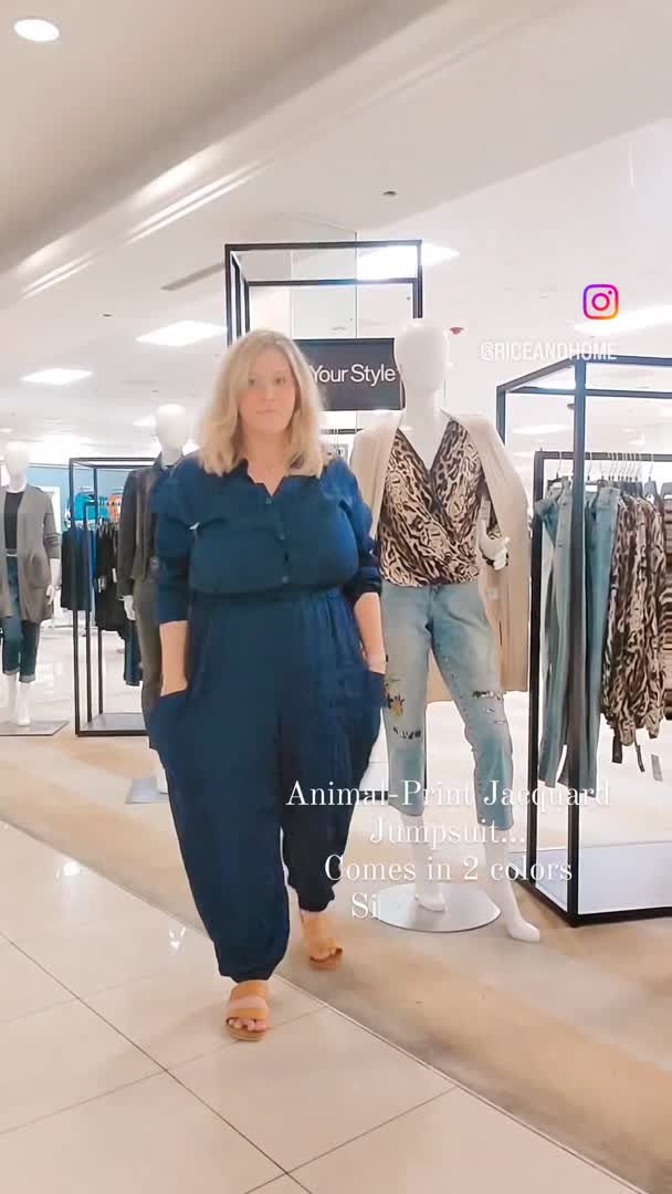 On 34th Women's Animal-Print Jacquard Jumpsuit, Created for Macy's