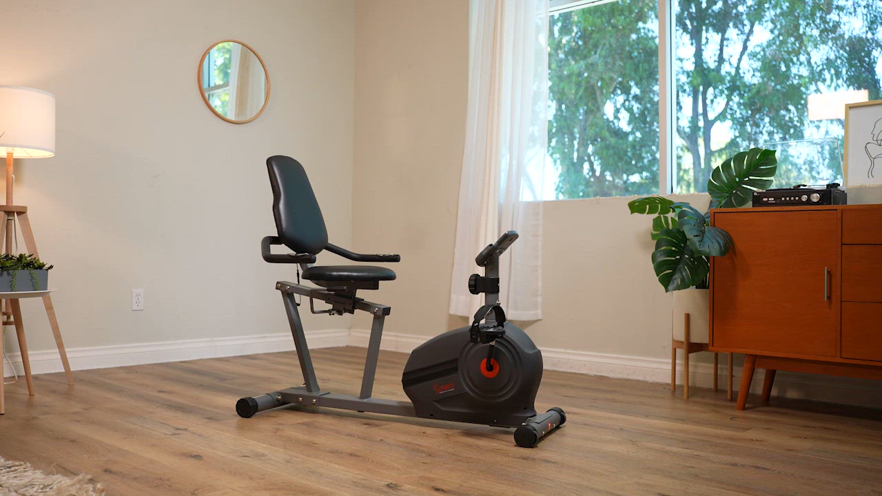 Sunny Health & Fitness Essential Series Magnetic Smart Recumbent Bike - view number 8