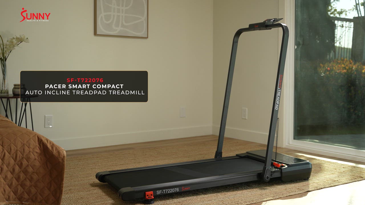 Sunny Health & Fitness Pacer Smart Compact Auto Incline Tread Pad - view number 8