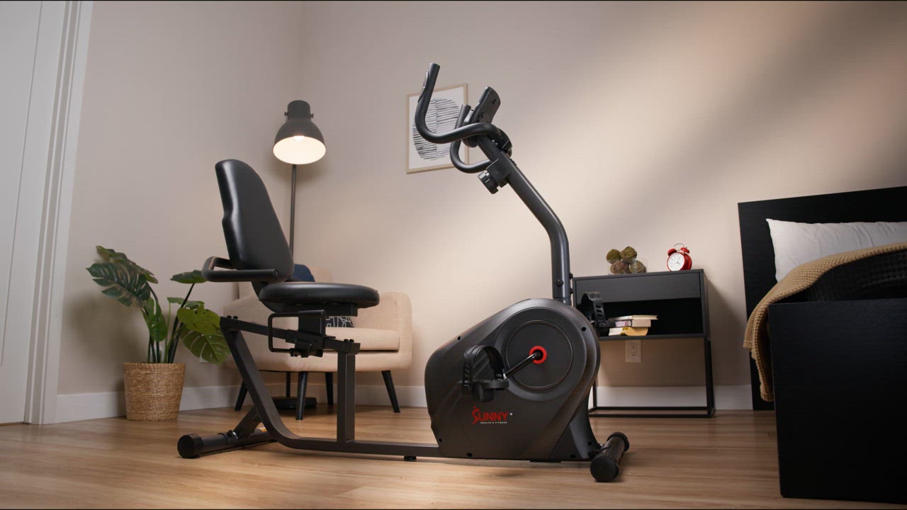 Sunny Health & Fitness Smart Magnetic Resistance Recumbent Bike - view number 8