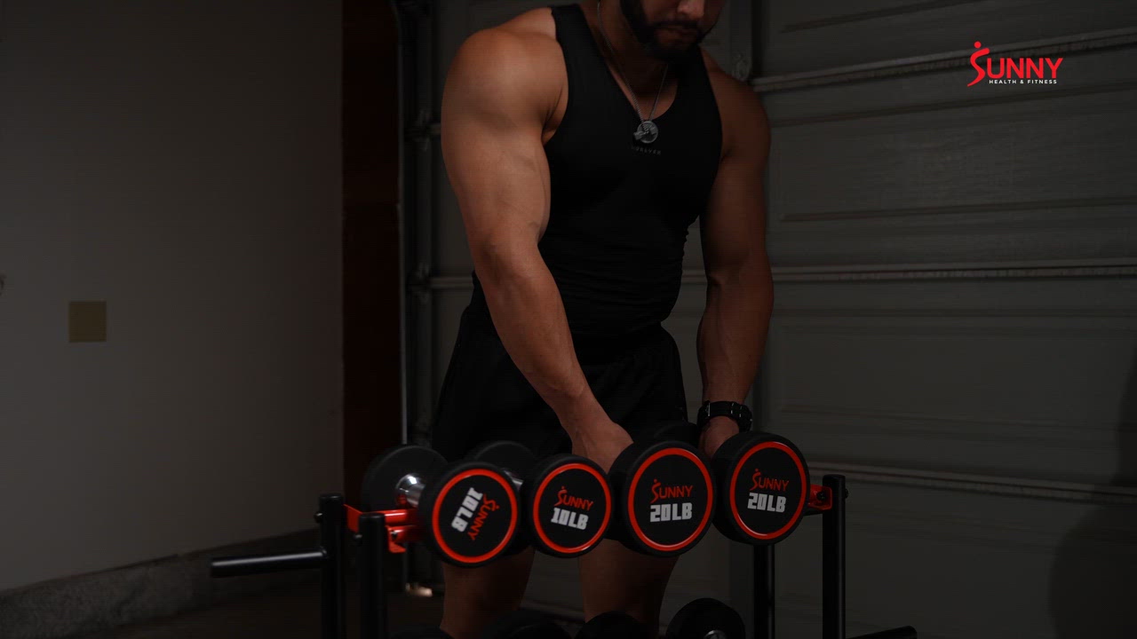 Sunny Health & Fitness Signature Style 25 lb Polyurethane Round Dumbbell - view number 3