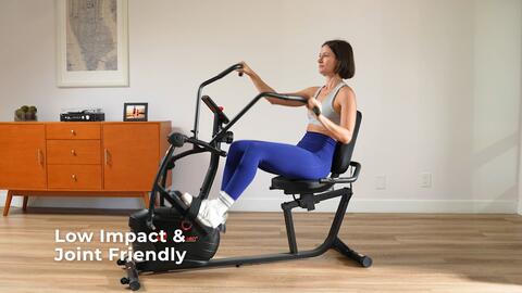 Sunny Health & Fitness Smart Magnetic Resistance Dual Action Recumbent Elliptical Trainer with Bluetooth - view number 8