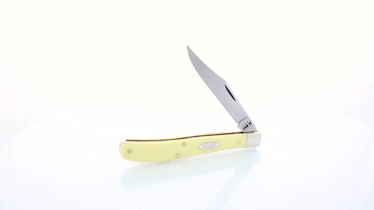 WR Case & Sons Cutlery Co Yellow Synthetic CV Slimline Trapper                                                                   - view number 2