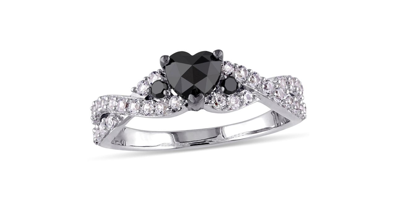 Creatable Black Diamond Heart Rings Zales