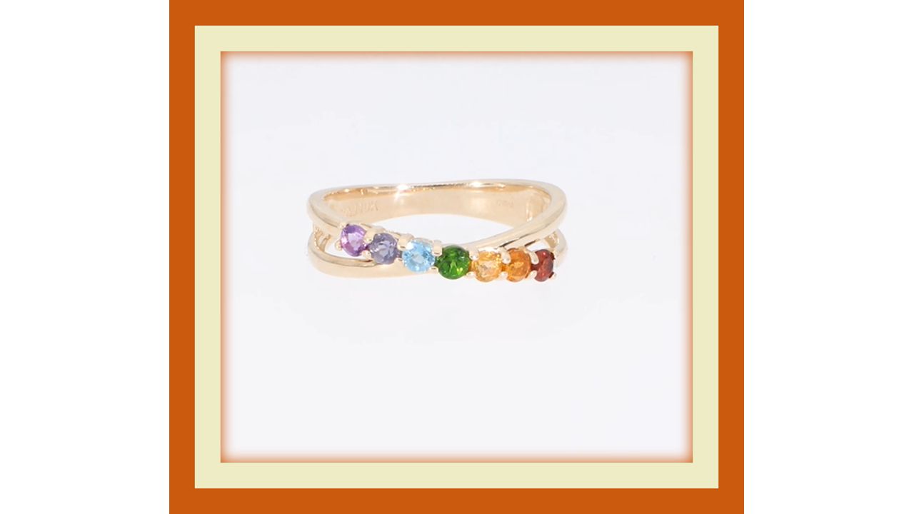 Creatable - Multi-Gemstone Slant Seven Stone Rainbow! - Zales
