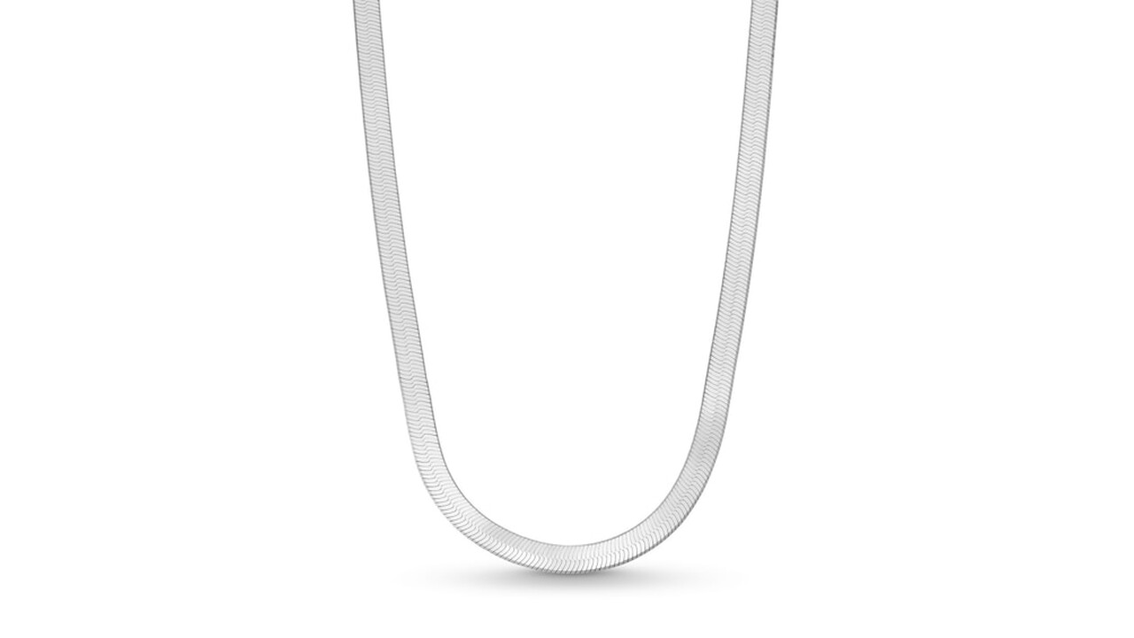 Creatable Diamond cut sterling silver herringbone chain Zales