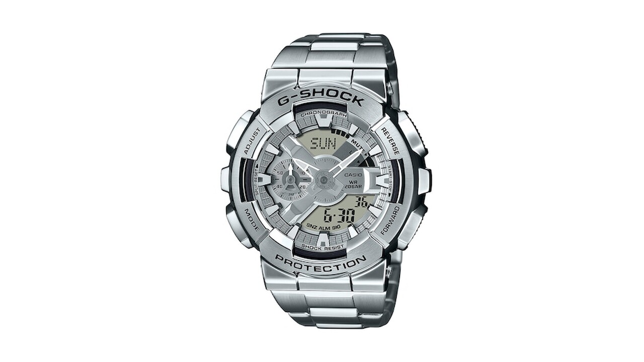 Creatable - Men's Casio G-Shock Analog-Digital Stainless Steel Watch ...